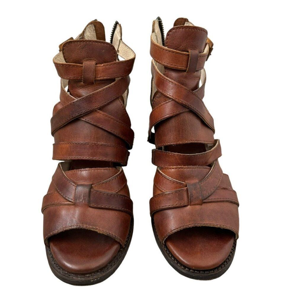 Freebird By Steven Womens Claw Brown Leather Heeled Sandel Sz 8 - Picture 7 of 11
